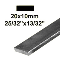 Barre profile plate 20x10mm longueur 2m lisse en acier lamin brut