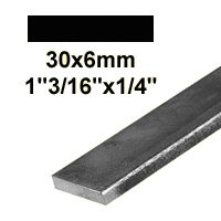 Barre profile plate 30x6mm longueur 3m lisse en acier lamin brut