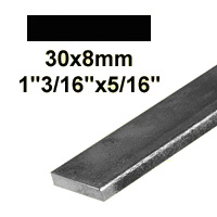 Barre profile plate 30x8mm longueur 3m lisse en acier lamin brut
