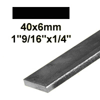 Barre profile plate 40x6mm longueur 3m lisse en acier lamin brut