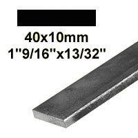Barre profile plate 40x10mm longueur 2m lisse en acier lamin brut