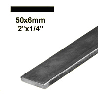 Barre profile plate 50x6mm longueur 2m lisse en acier lamin brut