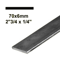 Barre profile plate 70x6mm longueur 2m lisse en acier lamin brut