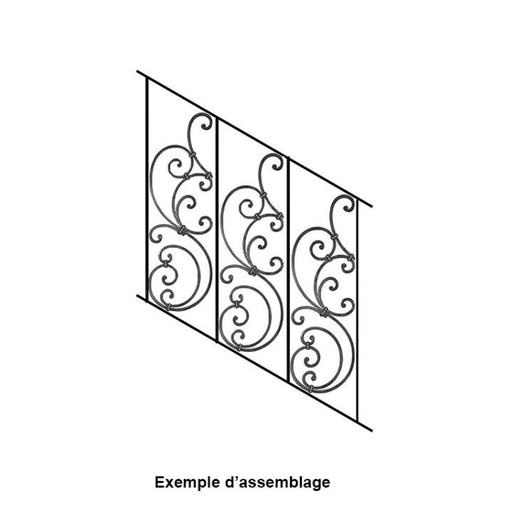 Panneau décoratif pour escaliers ou balustrades 780x260mm 12x12