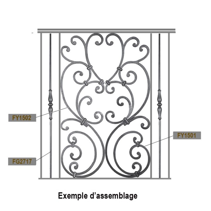 Panneau décoratif 810x260mm pour escaliers ou balustrades 12x12
