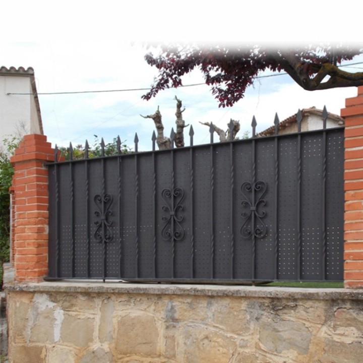 Barreau aluminium hauteur 1000mm 14x14mm avec volutes 14x5mm