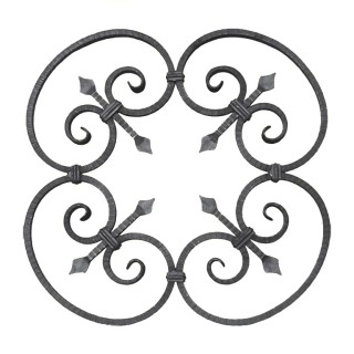 Balustre décoratif à 4 volutes assemblées hauteur 600x600mm 12x12