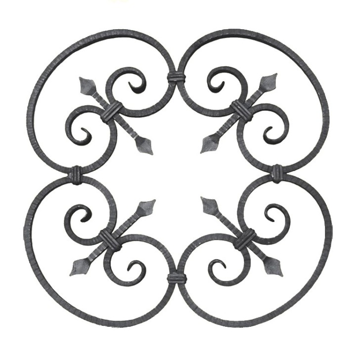 Balustre décoratif à 4 volutes assemblées hauteur 600x600mm 12x12