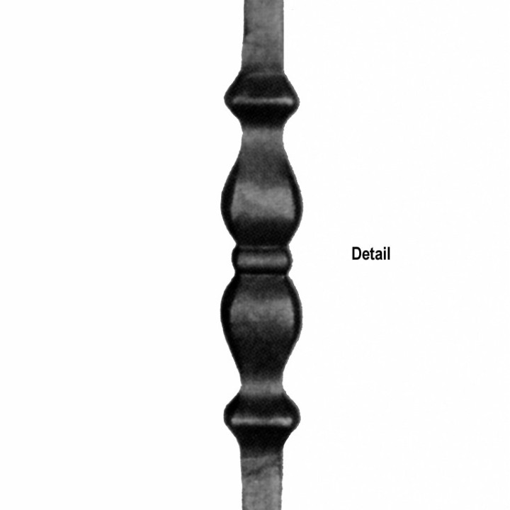 Balustre grenaillé martelé 4 faces haut. 1100mm 14x14mm motif 100