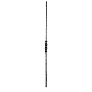 Balustre grenaillé martelé 4 faces haut. 1100mm 14x14mm motif 120