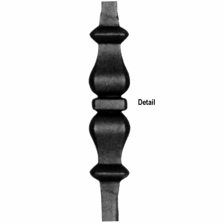 Balustre grenaillé martelé 4 faces haut. 1100mm 14x14mm motif 120
