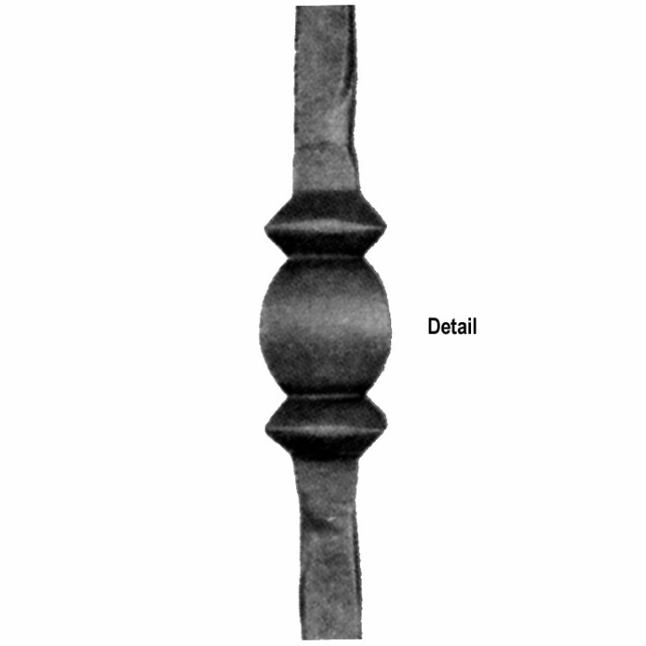Balustre grenaillé martelé 4 faces haut. 1100mm 14x14mm motif 55