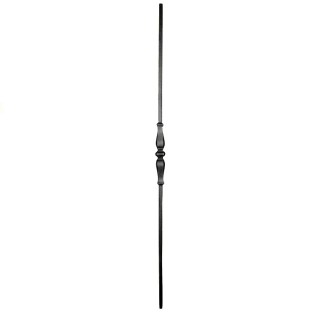 Balustre grenaillé 4 faces haut. 1100mm 13x13mm motif 200mm