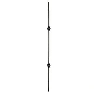Balustre lisse forgé grenaillé haut. 1000mm 14x14mm 2 motifs 55mm