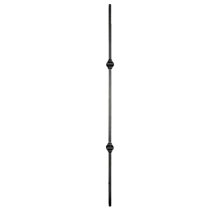Balustre lisse forgé grenaillé haut. 1000mm 14x14mm 2 motifs 55mm