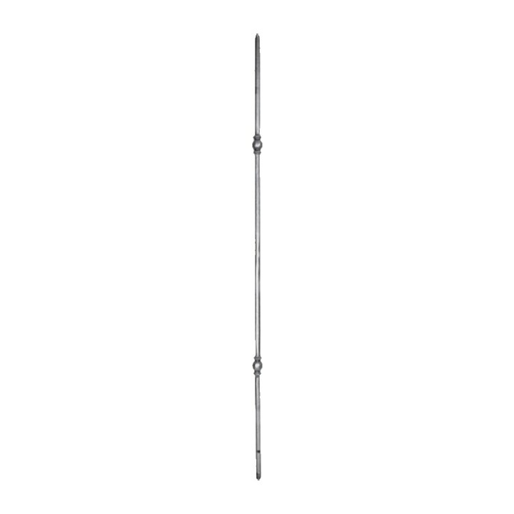 Balustre droit grenaillé à facettes haut. 1000mm ø12 -2 motifs 45mm