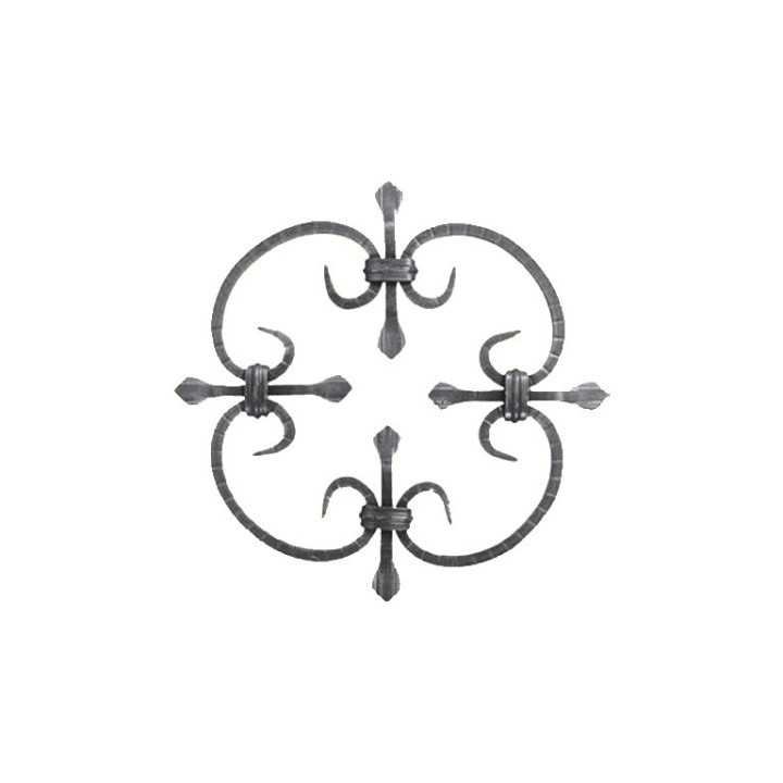 Panneau décoratif à 4 volutes assemblées hauteur 250x250mm 8x8