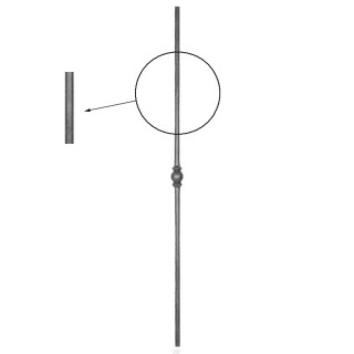 Balustres droits grenaillés facettes 500 à 1200mm ø14 1 motif 65mm