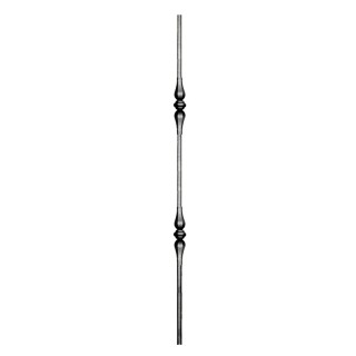 Balustre droit grenaillé à facettes haut 1000mm ø14 2 motifs 120mm