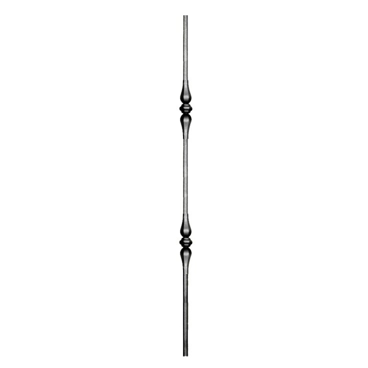 Balustre droit grenaillé à facettes haut 1000mm ø14 2 motifs 120mm