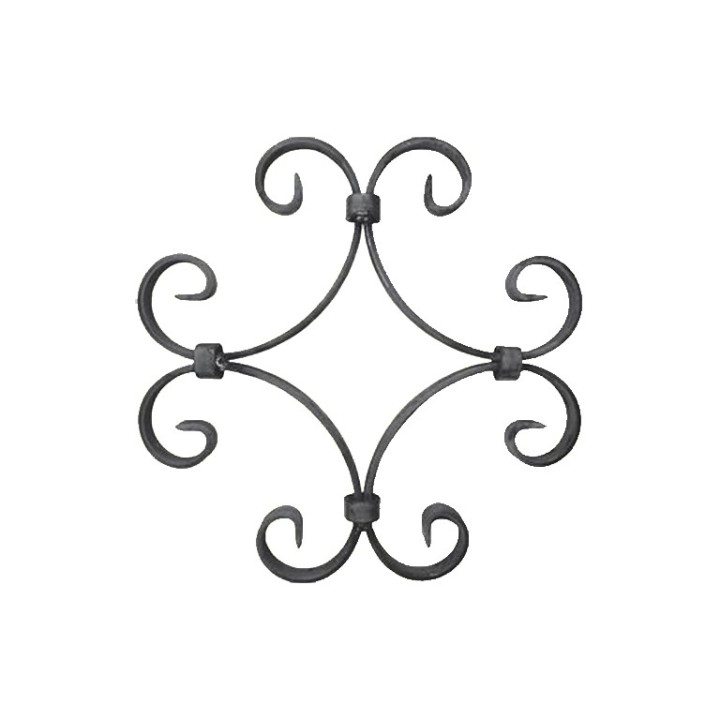 Panneau décoratif à 4 volutes assemblées hauteur 230x230mm 16x4