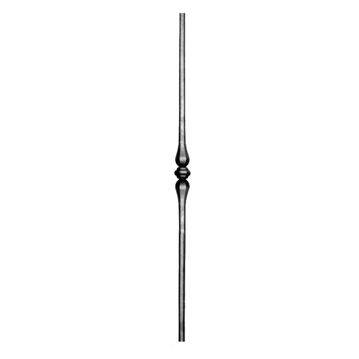 Balustre droit grenaillé facettes hauteur 1000mm ø14 motif 120mm
