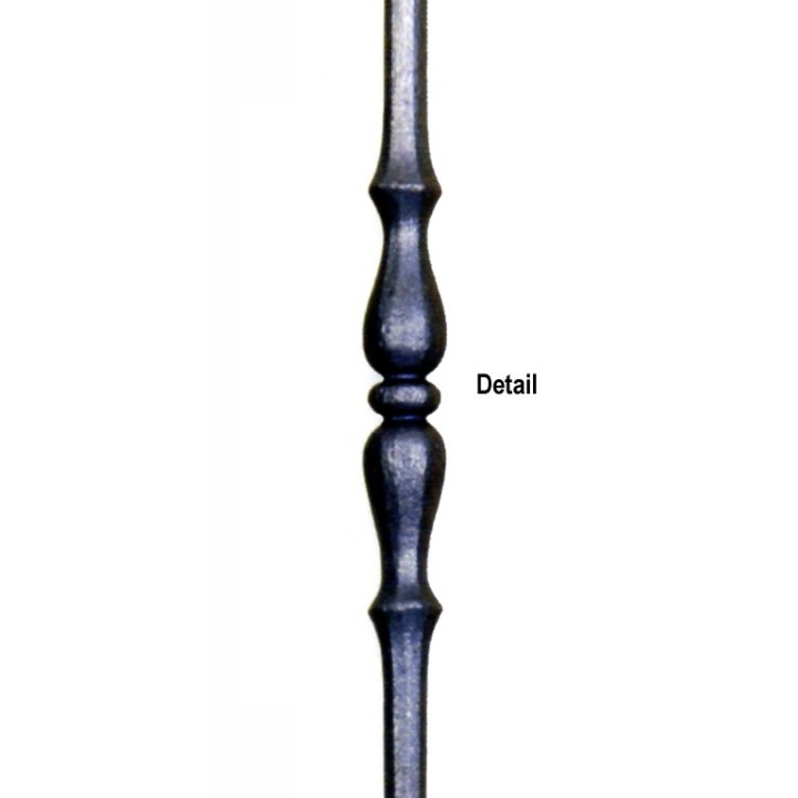 Balustre droit grenaillé facettes hauteur 1000mm ø12 motif 115mm