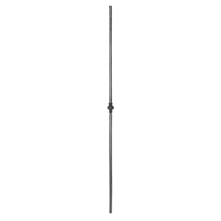 Balustre droit grenaillé facettes hauteur 1000mm ø14 motif 38mm