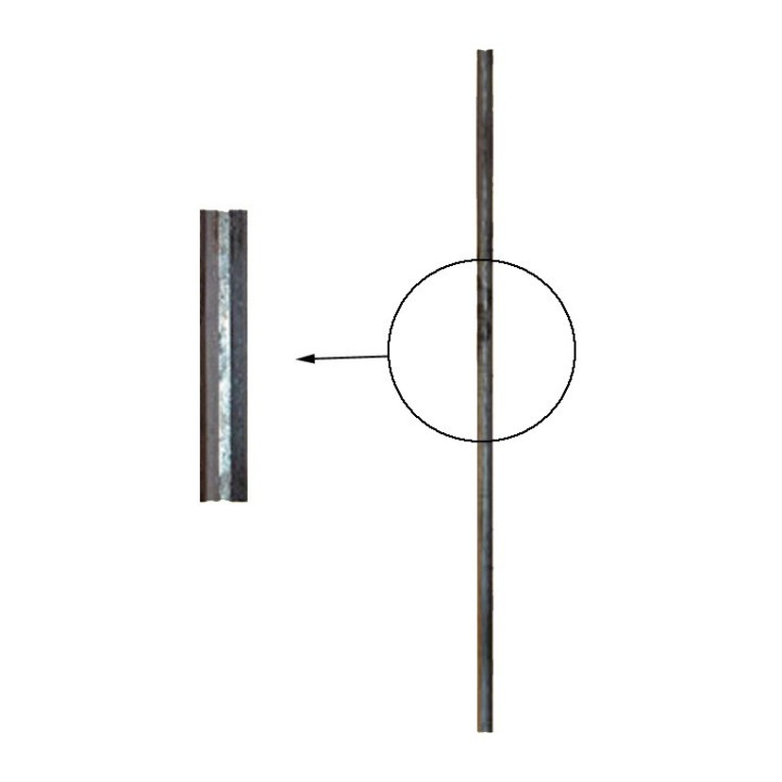 Balustre droit en acier grenaillé à facettes hauteur 1000mm ø14mm