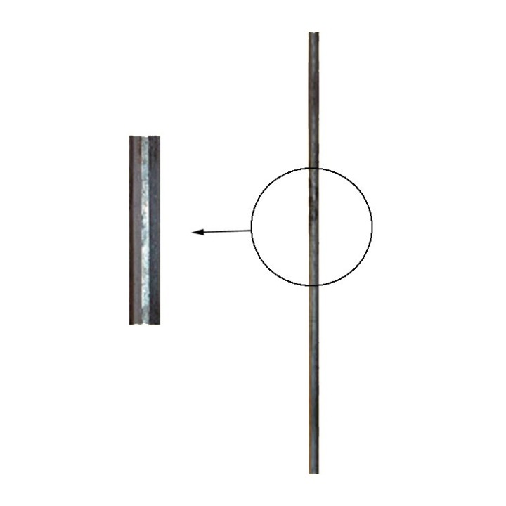 Balustre droit en acier grenaillé à facettes hauteur 1000mm ø12mm