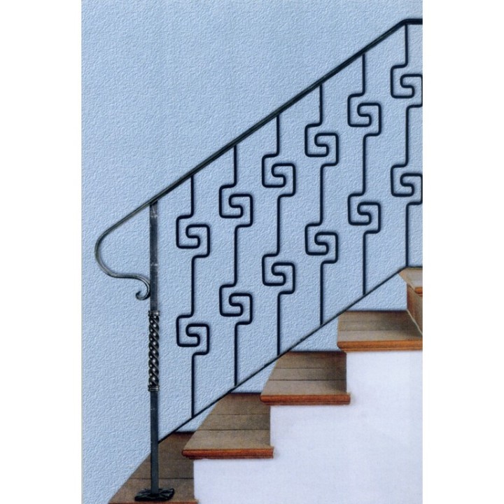 Balustre enroulement double spirale carrée hauteur 990mm Ø12mm