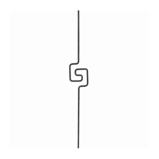 Balustre enroulement simple spirale carrée hauteur 990mm Ø12mm