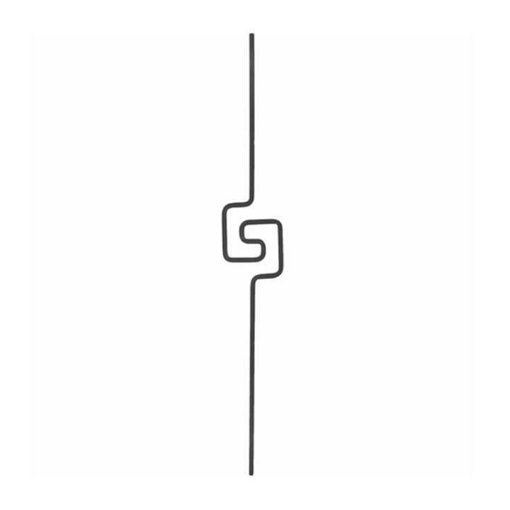 Balustre enroulement simple spirale carrée hauteur 990mm Ø12mm