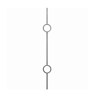Balustre droit avec deux motifs cercles 950mm en rond ø12mm