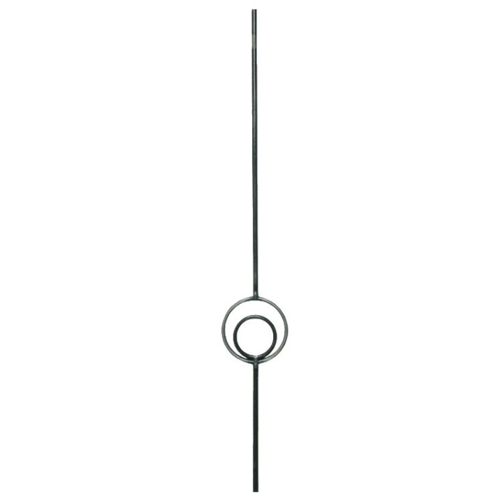 Balustre droit avec motif cercles excentré 950mm en rond ø12mm