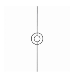 Balustre droit avec motif cercles centraux 950mm en rond ø12mm