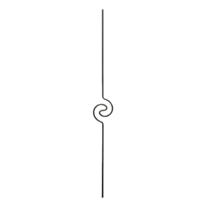 Balustre à enroulement simple spirale hauteur 1200mm rond Ø12mm