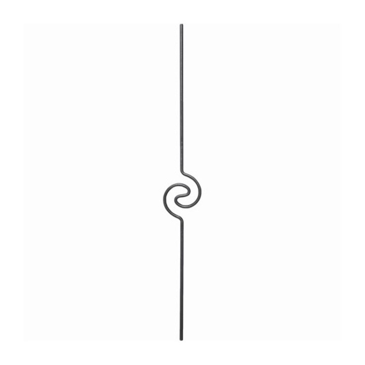 Balustre à enroulement simple spirale hauteur 990mm rond Ø12mm