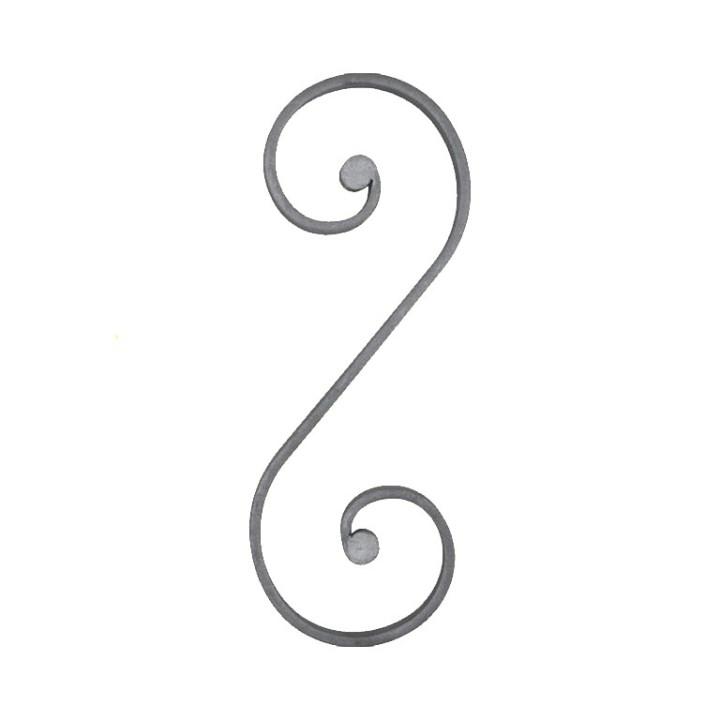 Volutes avec extrémités à noyaux en forme de S plat de 20x8mmm