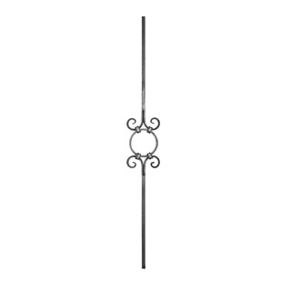 Balustre avec motif central cercle et volutes forgées 1000x130mm
