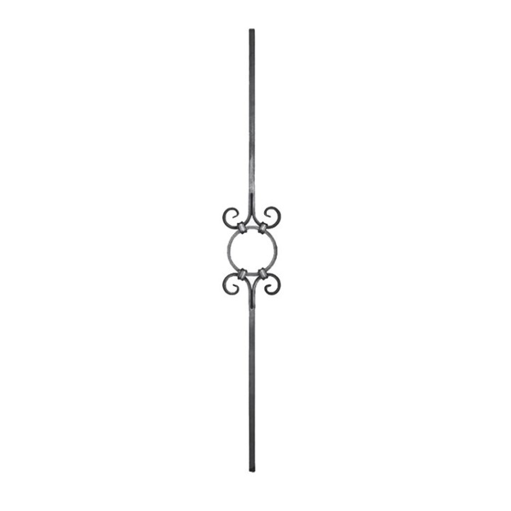 Balustre avec motif central cercle et volutes forgées 1000x130mm