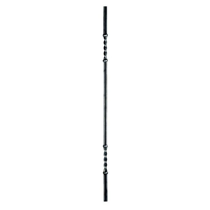 Balustre art déco lisse hauteur 1000mm 2xø10mm et deux torsades