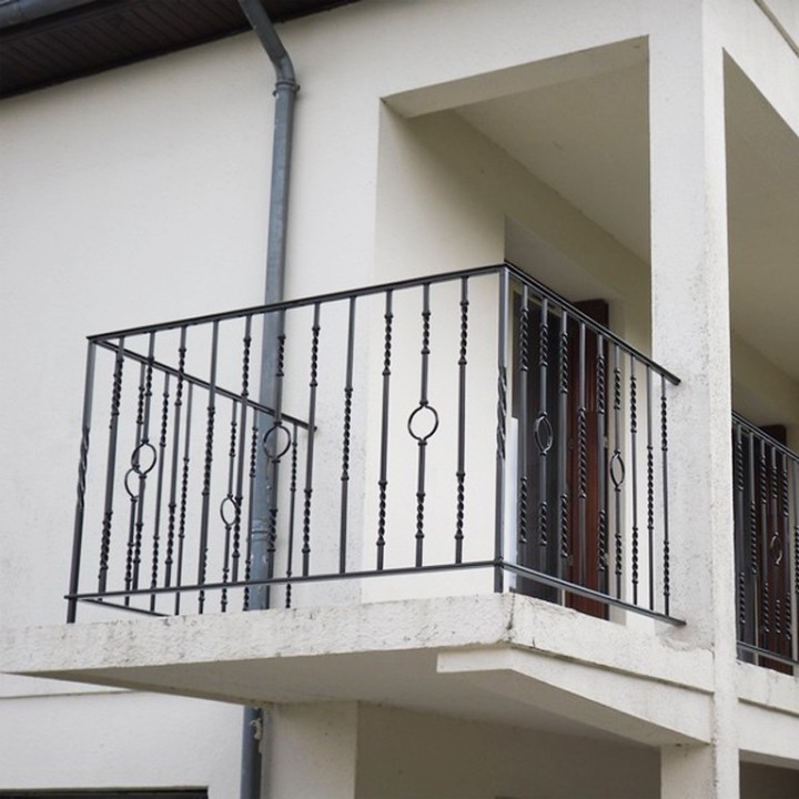 Balustre art déco lisse hauteur 1000mm 2xø10mm et deux torsades