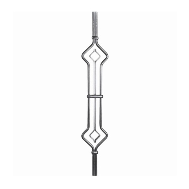 Balustre art déco 950mm en 2 barreaux ø10mm avec décor central