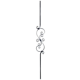 Balustre assemblé 900mmlisse avec décors volutes S+C en 12x6mm