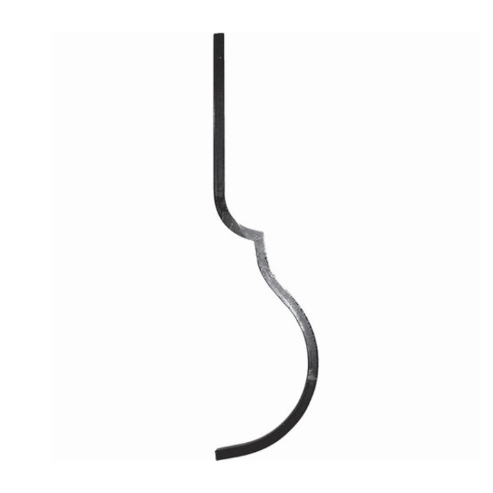 Balustres galbés angle soudé hauteur 550mm à 1500mm 14x14mm