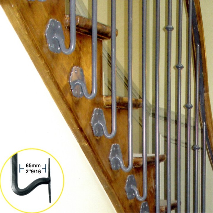 Balustres coudés ronds hauteur 1100mm pour escaliers à l'anglaise