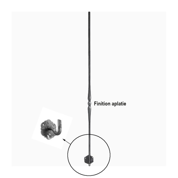 Balustres coudés ronds hauteur 1100mm pour escaliers à l'anglaise