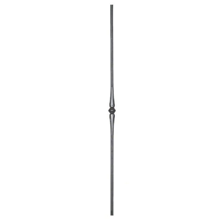 Balustre 1000mm en acier rond lisse Ø14mm, 1 motif avec bagues