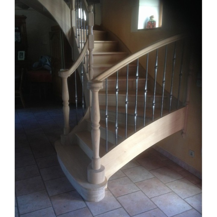 Balustre 1000mm en acier rond lisse Ø14mm, 1 motif avec bagues